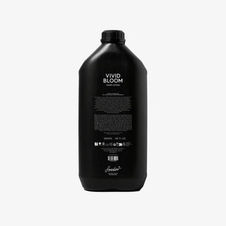 Lotion pour les mains Soeder « Vivid Bloom » dans un bidon noir de 5 litres, avec une étiquette sur fond gris clair